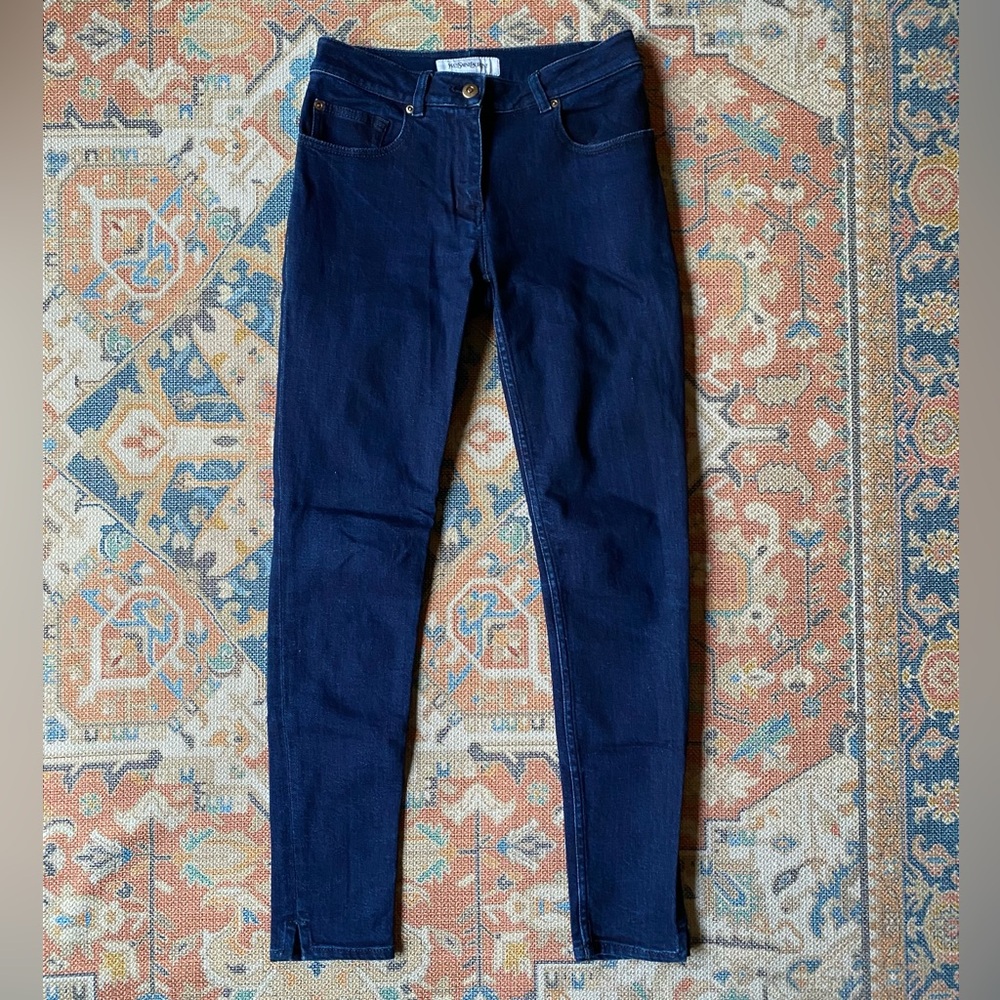 Yves Saint Laurent Women's Skinny Jeans in Dark Navy Blue